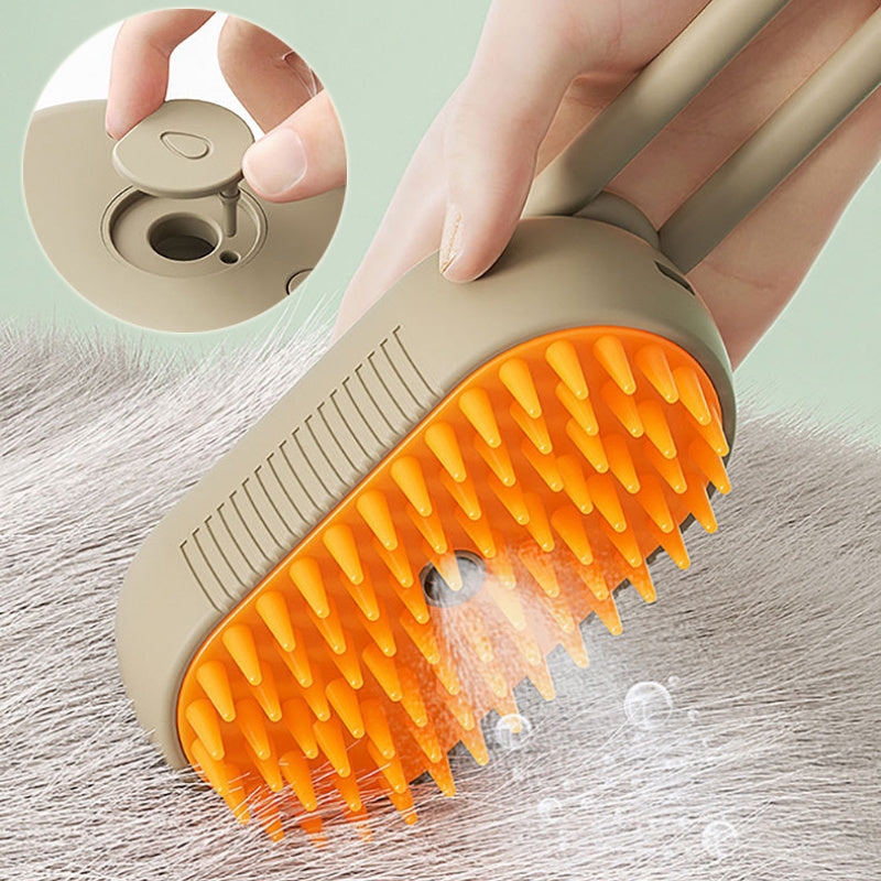 3 In 1 Steam Brush For Cats And Dogs For Massage, Grooming, Hair Removal.