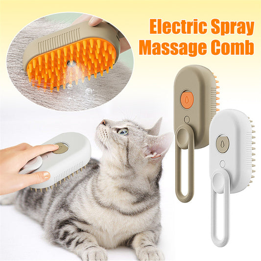 3 In 1 Steam Brush For Cats And Dogs For Massage, Grooming, Hair Removal.